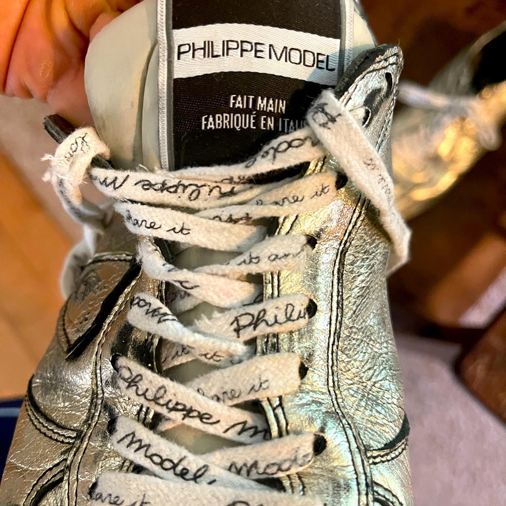 Philippe Model gold sneakers.  Size 40